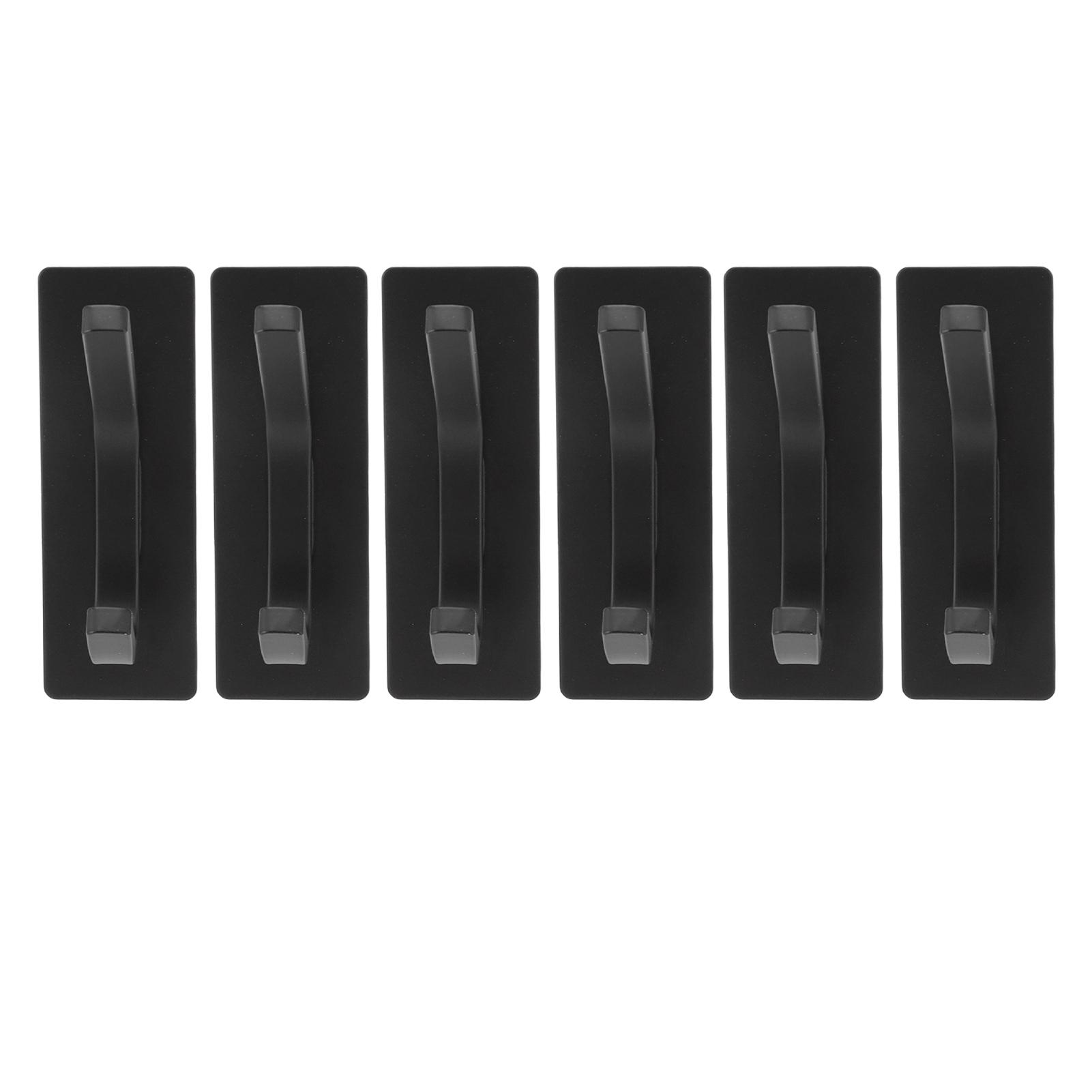 6Pcs Adhesive Hook Stainless Steel Dual Prong Wall Mounted Black for Towel Clothes