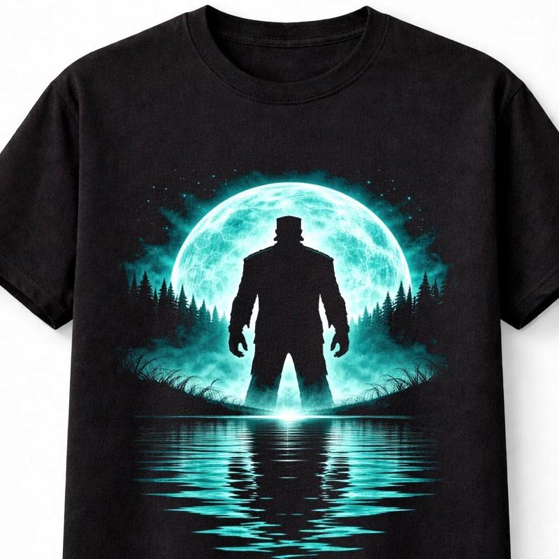 Frankenstein Monster Moon Horror Gothic Halloween Unisex TShirt