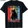 Catzilla Cat Japanese Art Funny Cat Gifts T-Shirt Top Tees Cotton High Quality Unisex Hip Hop TShirt Punk Gothic Graphic Breathable