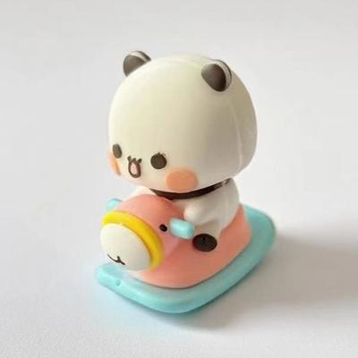 6CM Cute Kawaii Bubu Dudu Panda Bear Figure Cartoon Exciting Bear Miniatures Collectible Animal Toy Doll Ornament