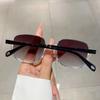 New Half Frame Square Sunglasses Women For gentlemen Fashion Vintage Trendy Sun Glasses Punk Luxury  Designer Sexy Ladies Shades
