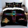 Neon cross and figures. Bedding sets Duvet cover sets Duvet covers Pillowcases(1*Duvet Cover 2*Pillowcases without duvet insert)