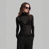 Effen Kleur Staande Kraag Mesh Getailleerd Lange Mouwen Woon-werkverkeer Dames Top