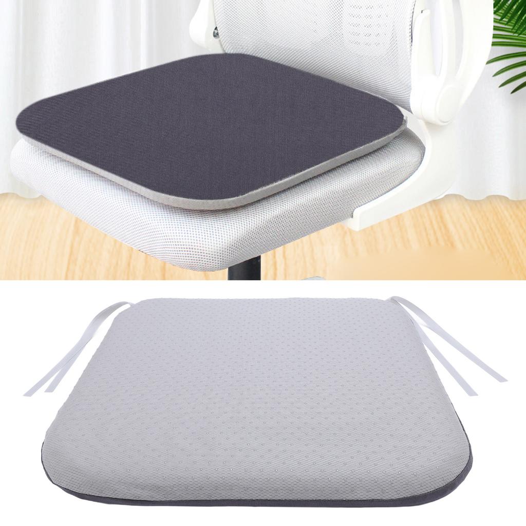 Memory Foam Chair Cushion 40x40x4cm Dark Gray Comfortable Slow Rebound Chair Pad with Anti Slip Bott