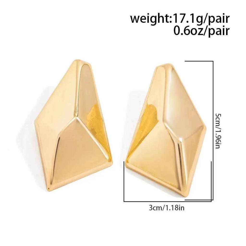 Ingemark Simple Geometric Irregular Tapered Stud Earrings Women Trendy Gold Color Metal Piercing Earring Daily Jewelry Accessory