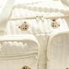 Baby Diaper Bag Cartoon Bear Mummy Shoulder Bag Quilted Stroller Diaper Storage Bag Large Handbag With Straps For Weekend Travel