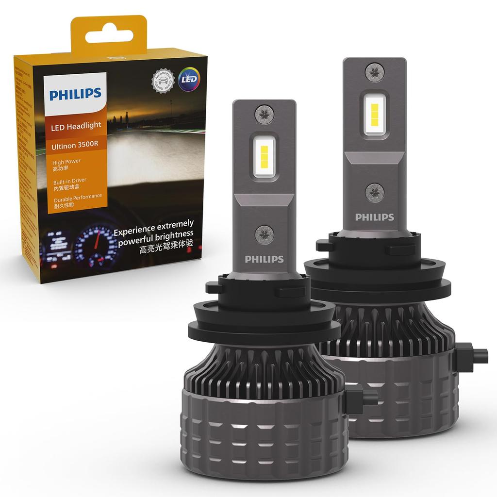 Philips H11 LED Fog Lamps with New Vehicle Inspections and Low Beam Vehicle 6500K High Brightness Type High Lumens Automotive Bulbs 11362U3500X2 Pack