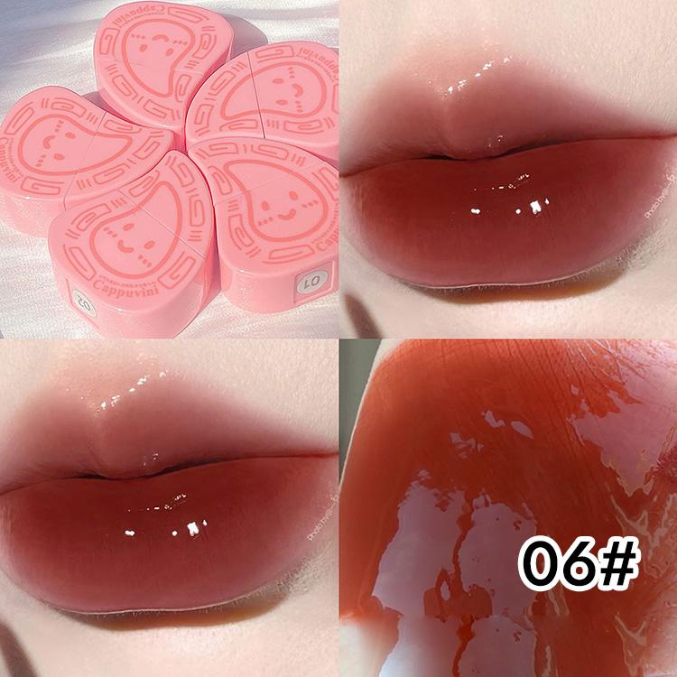 

CAPPUVINI Peach Lip Glaze Aqua Mirror Увлажняющий блеск для губ Макияж