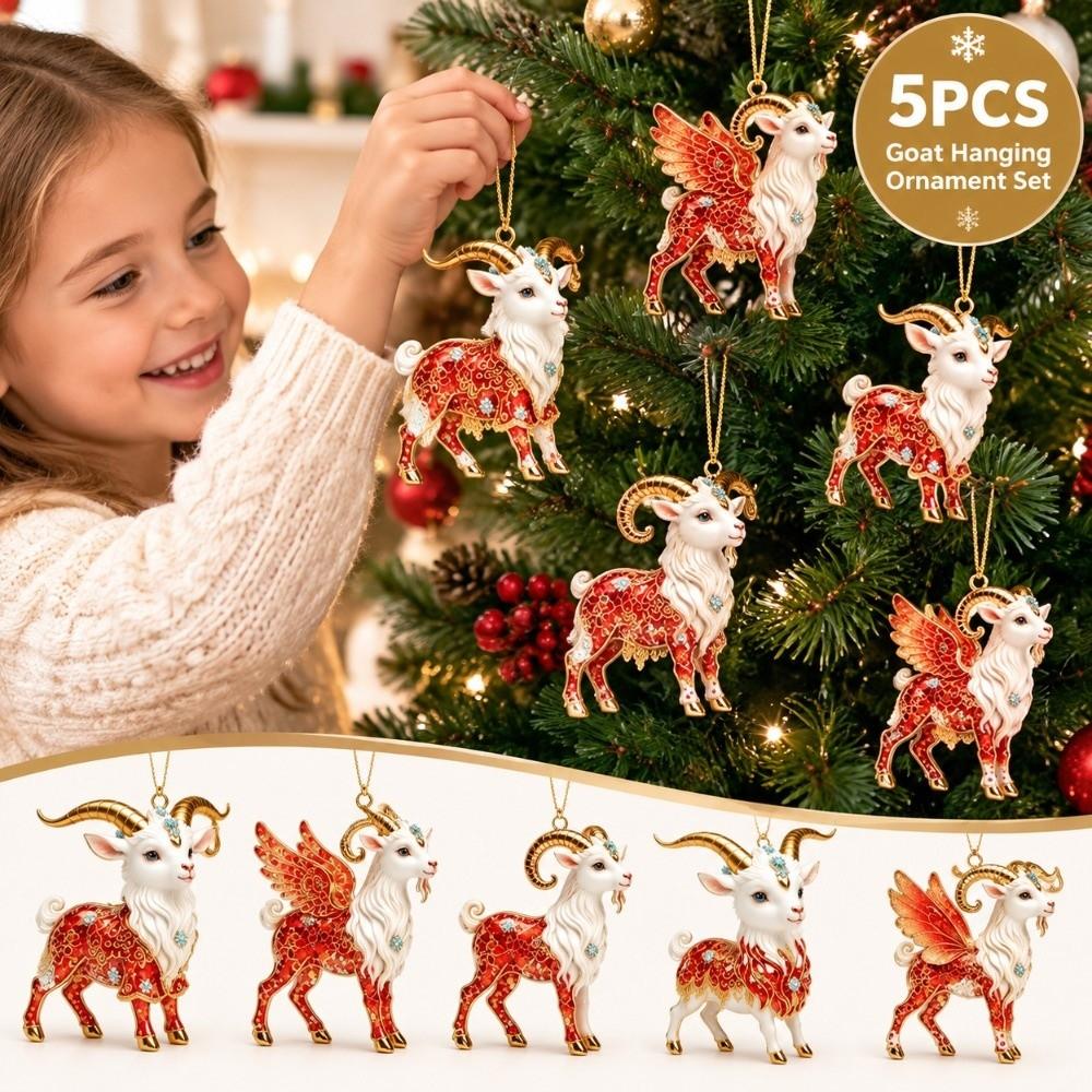 Shining Goat Hanging Ornament Set 2D Flat Animal Hanging Decoration Shop Window Display