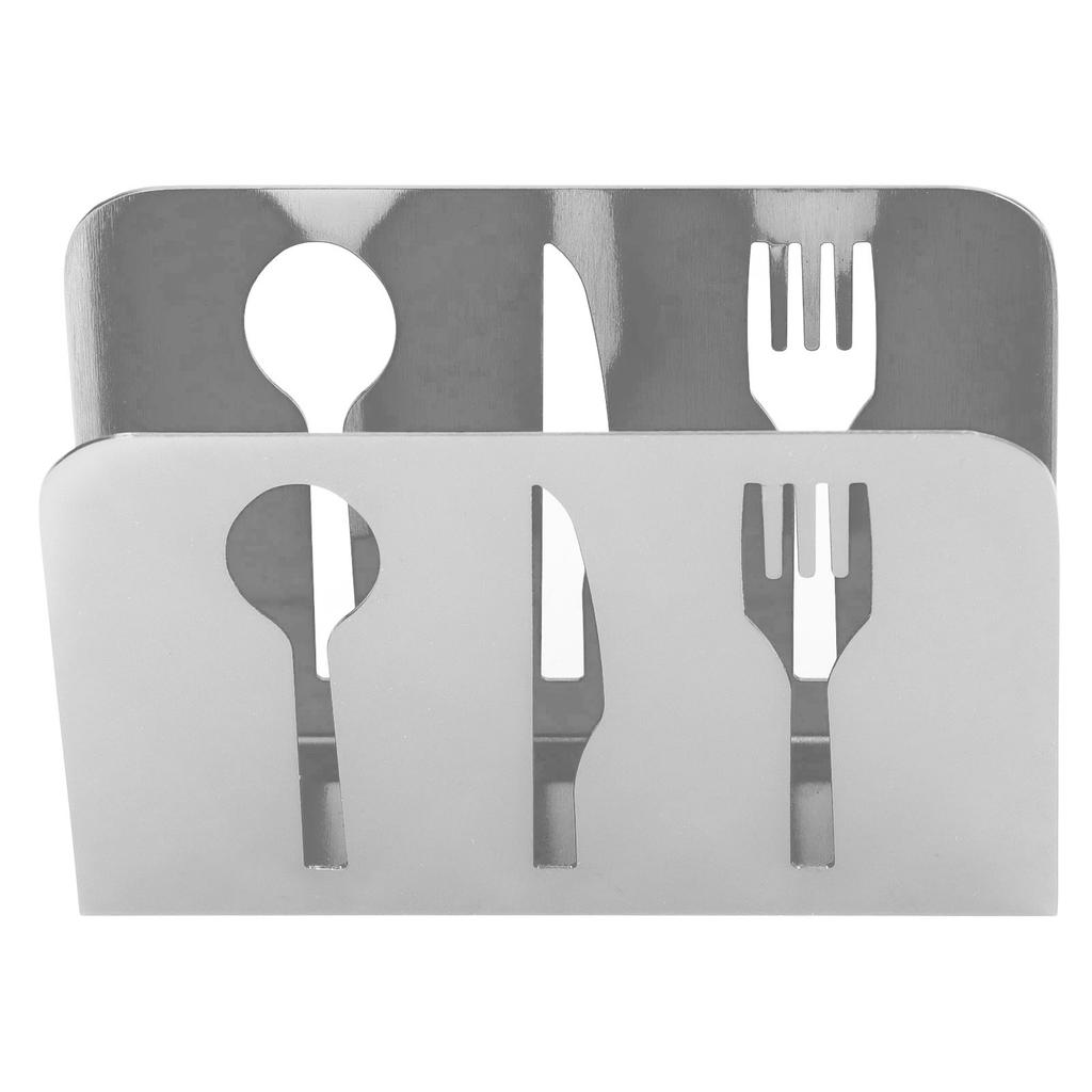 Napkin Holder Unique Knife Fork Cutout Pattern Anti Slip Upright Metal Napkin Holder for   Restaurants Hotels