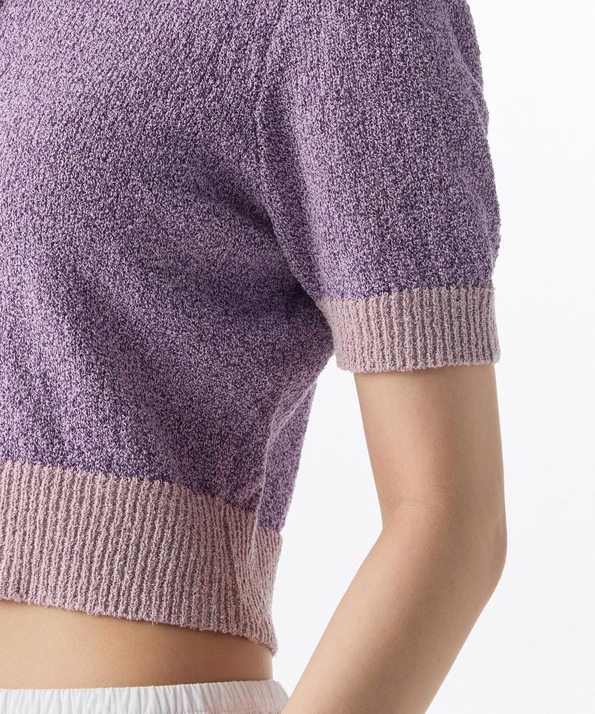 MUSINSA STANDARD WOMAN Women'S Boucle Knitted Polo Shirt [Purple]