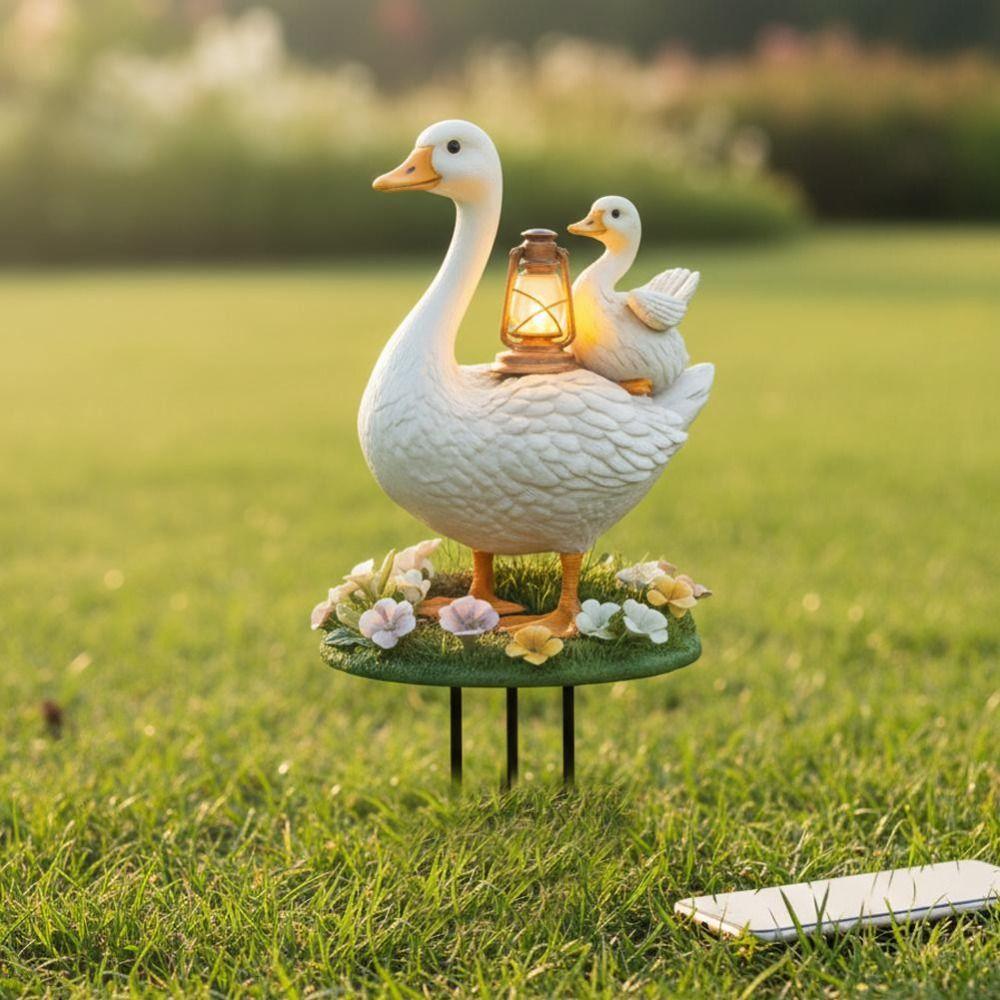 Acrylic Duck Yard Sign Lantern Pattern Ground Stake New Goose Garden Stake Animal Yard Decor