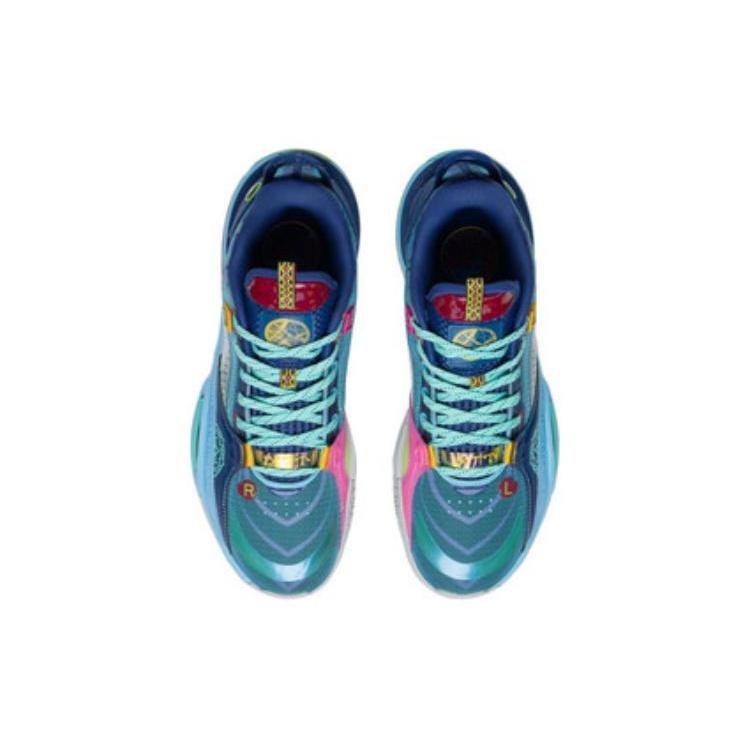 Li Ning All City 10 Trendy Cushioning Slip Resistant Abrasion Resistant Low Top Basketball Shoes Men's Navy ABAS079-2