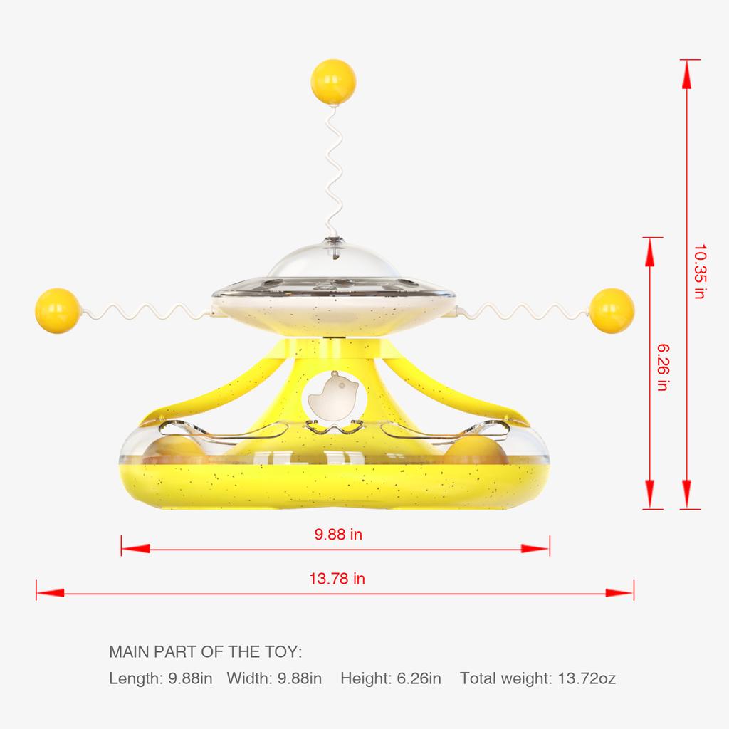 Kitten Tumbler Track Balls Toy Cat Carousel Shaped Turntable Leaky Food Toy Intelligence Boosting Cat-teasing Stick Pet Supplies