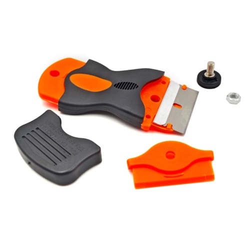 KKLM Mini Scraper Set with Plastic and Stainless Steel Blades, Double-Edged for Removing Adhesives from Windows, Bathrooms, and Kitchens. A safe, mult