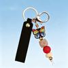 1Pcs Butterfly Silicone Beaded Keychain Personalized PU Leather Bag Charm for Camping Backpack Decor Ornament