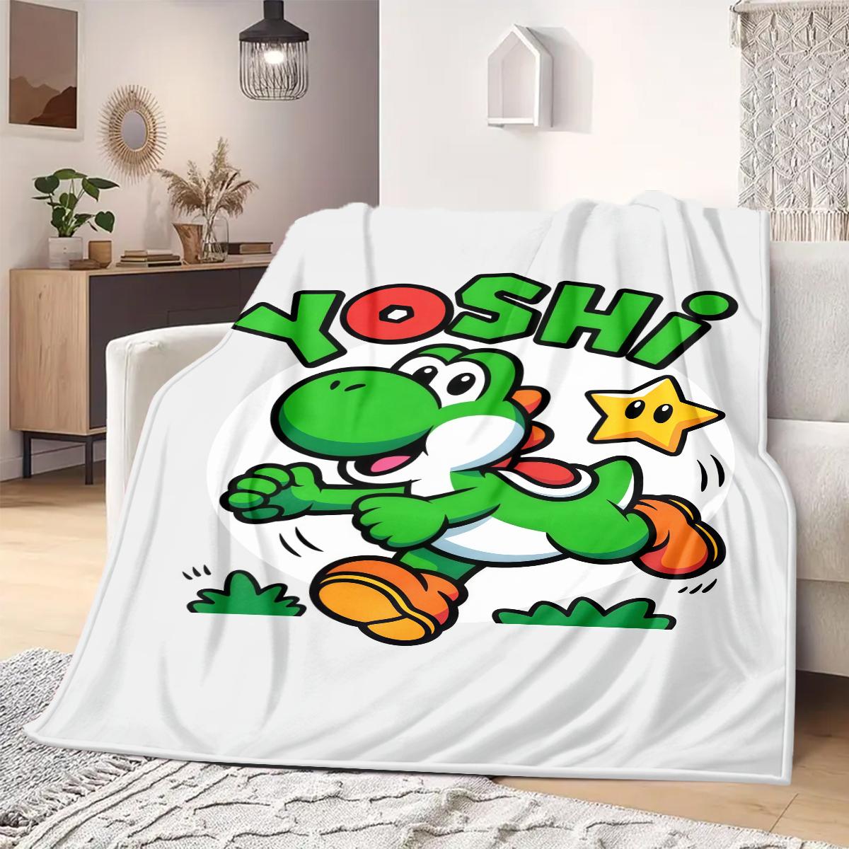 

Mario Anime Print Blanket Warm Comfortable Flannel Blanket Suitable for Bedrooms, Sofas, Beds, Chairs, Picnics, Travel 75x90cm