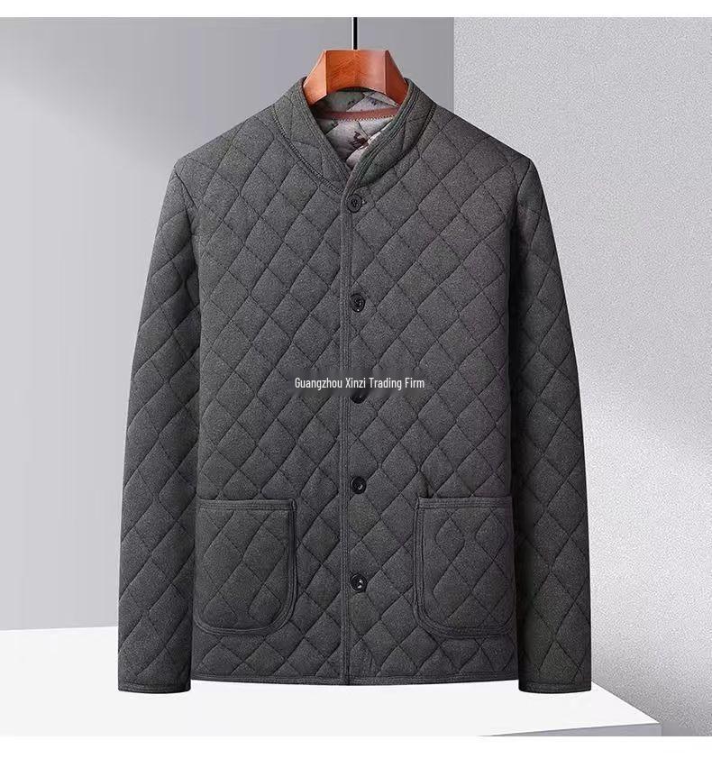 Men's Thickened Fleece-Lined Winter Jacket for Middle-Aged & Elderly: Warm Cotton Padded Coat