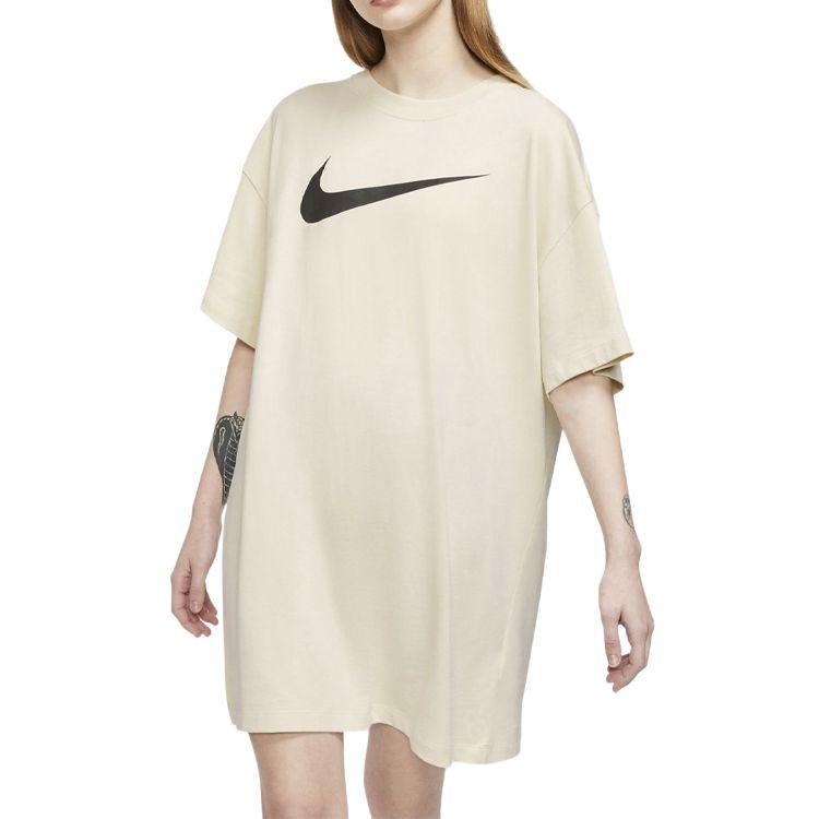 Nike Kurzärmeliges Kleid Damen Ecru CJ3829-238