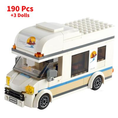 City Great Vehicles Holiday Camper Van 60283 Bouwstenen Speelgoed Auto Voor Kinderen, Caravan Camper, Cadeau Voor Jongens En Meisjes, 190 Stuks