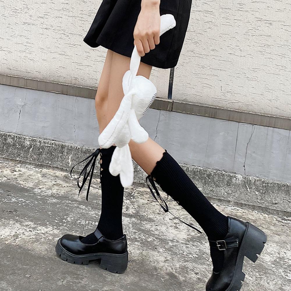 Ins Lolita Calf Socks Teen Sweet Princess Wind Cross Strap JK Stockings Cotton Socks Children