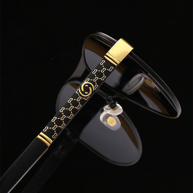 Oversized Vintage Sunglasses Men Women Fashion Polarized Pochromic Shades Eyewear Double Bridge Driving Sun Glasses