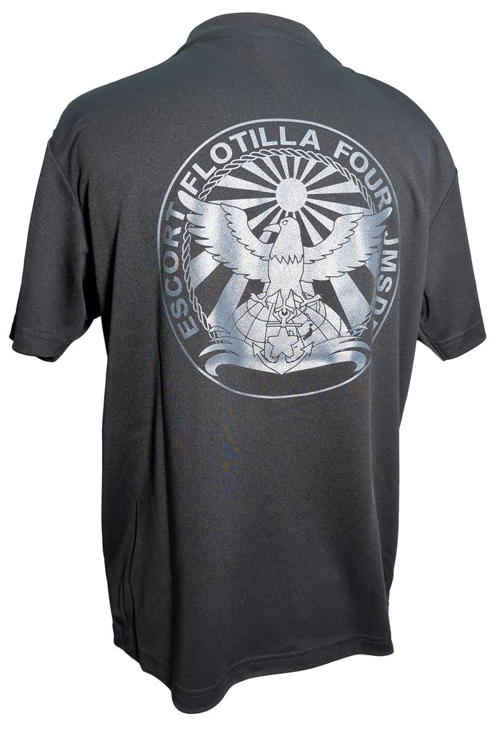 Fuji Uniforms Japan Self-Defense Forces T-Shirt (4th Escort Group HQ Yatagarasu) JMSDF Yatagarasu Quick-Drying Short Sleeve Size 4EF (GL, 4L)
