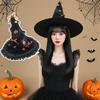New Lightweight Halloween Witch Hat Breathable Lace Edge Wizard Cap Dark Style Cosplay Top Hat Party Holiday Decorations