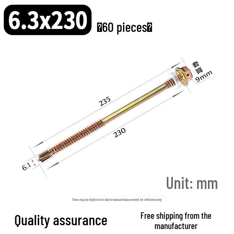Sechskant-Selbstbohrschraube für Farbstahl und Dachziegel aus Harz mit verlängerter Bohrspitze