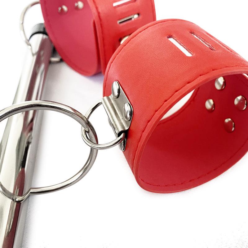 Lockable Stainless Steel Bondage Set: Adult SM Handcuffs & Footcuffs with Removable Pipe