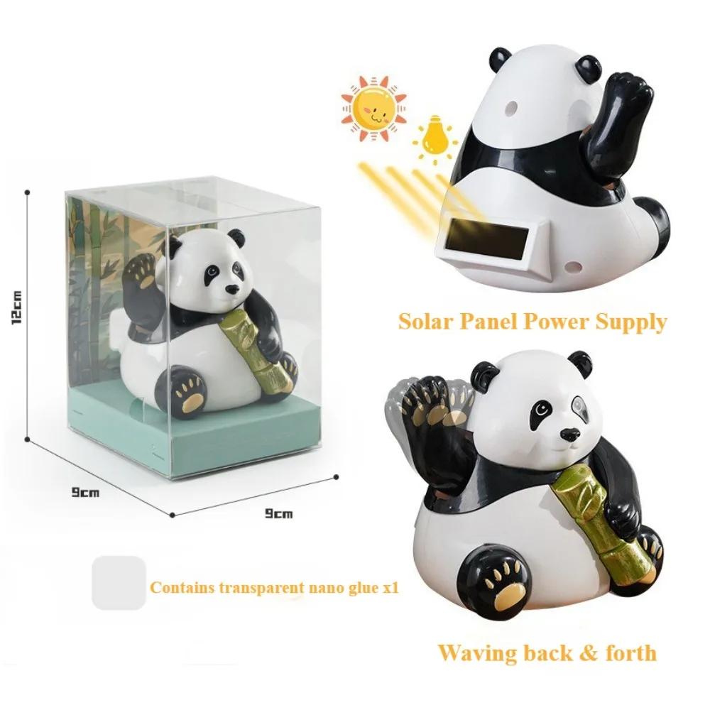 New Car Decoration Solar Energy Decoration Shaking Head Doll Cute Panda Shape Decoration Gift Creative Interior Automotive