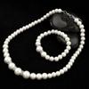 3 Pieces Pearl Necklace Earrings Bracelet Color:Silver  Sets Suit Bridal Temperament The First Act Accessory