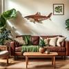 Rustikales Holz-Haifisch-Wanddekor Ozeanfisch-Wandbehang-Skulptur Küsten-Strand-Stil Wandkunst für Schlafzimmer Wohnzimmer