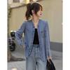 Demana Women's Lyocell Embroidered Stand Collar Shirt