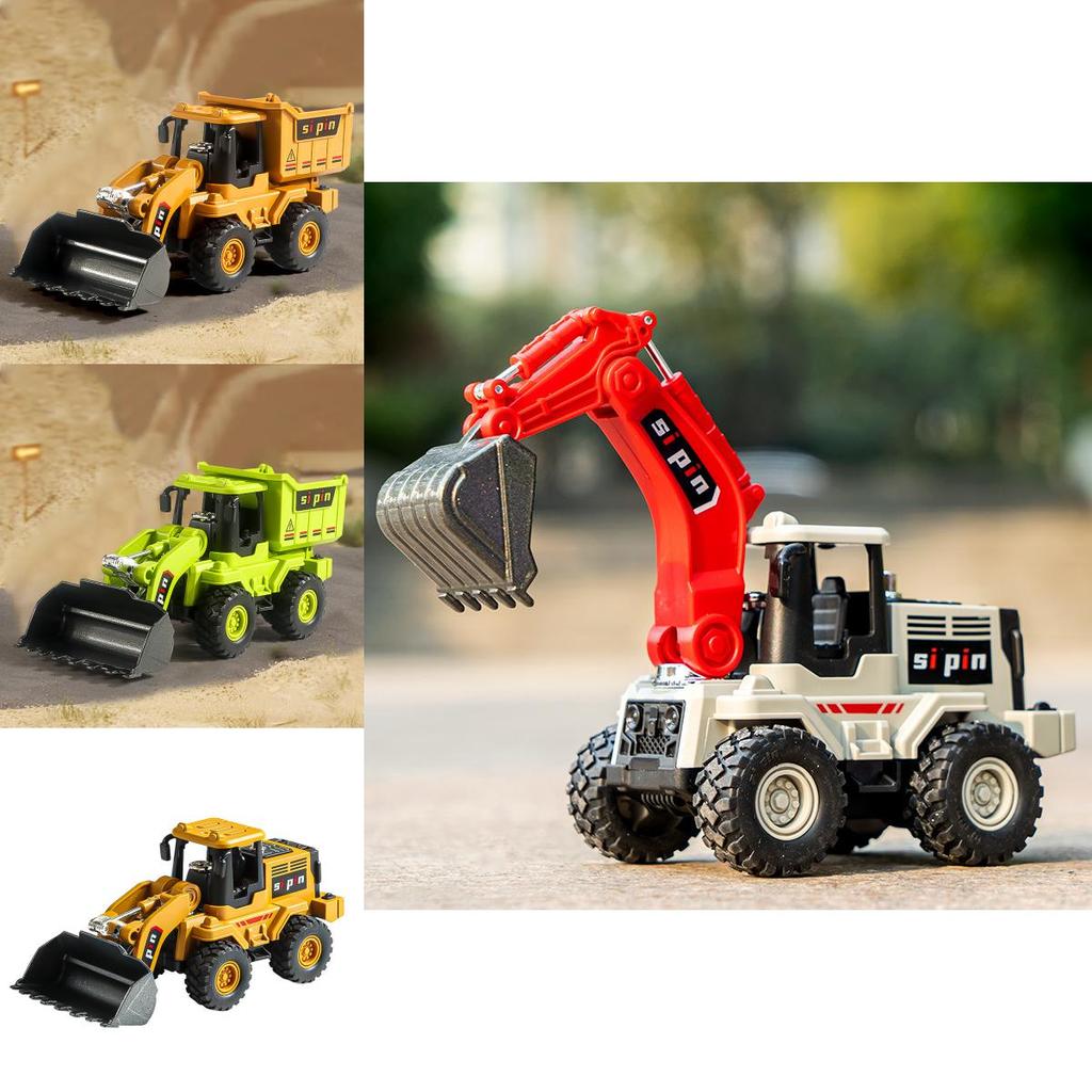 Inertia Bulldozer And Excavator Toy With Alloy Shovel For Kids Construction Play