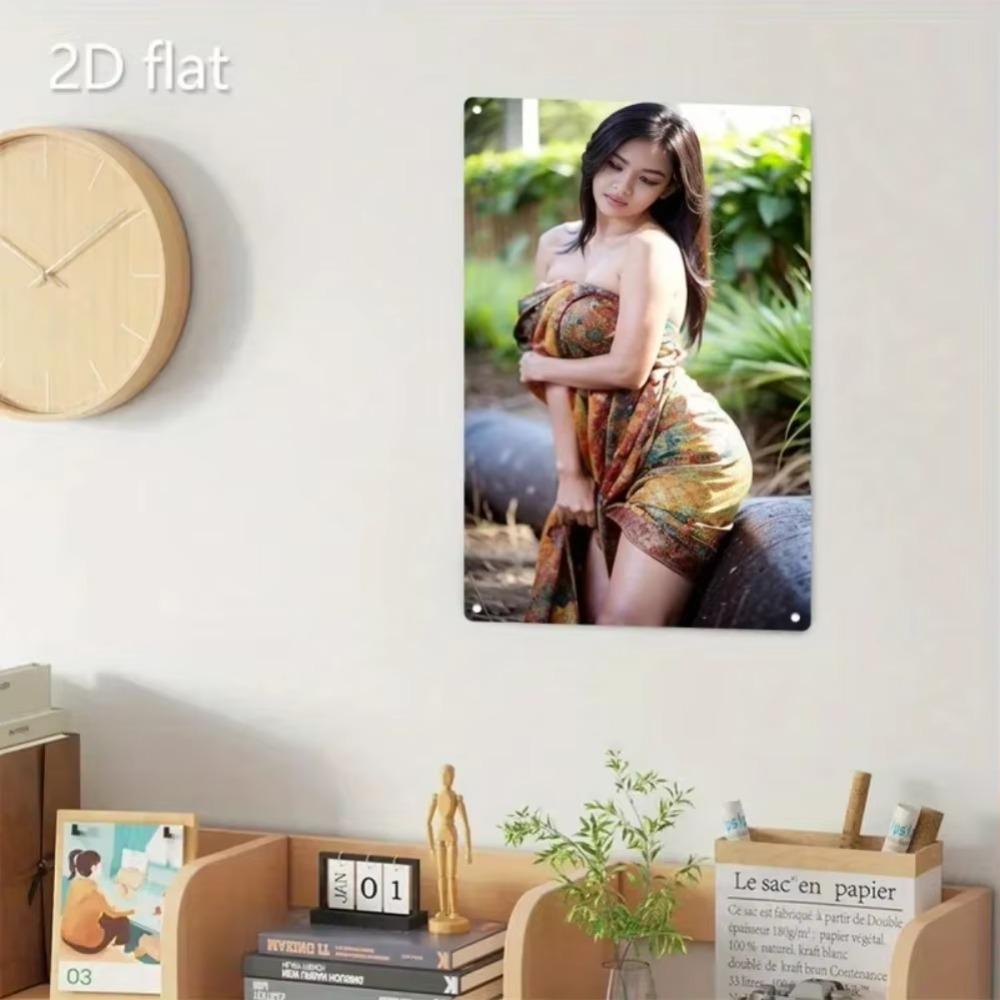 Metal Floral Art Sign Wall Decor Home Bar Cafe Bedroom Humorous Holiday Plate