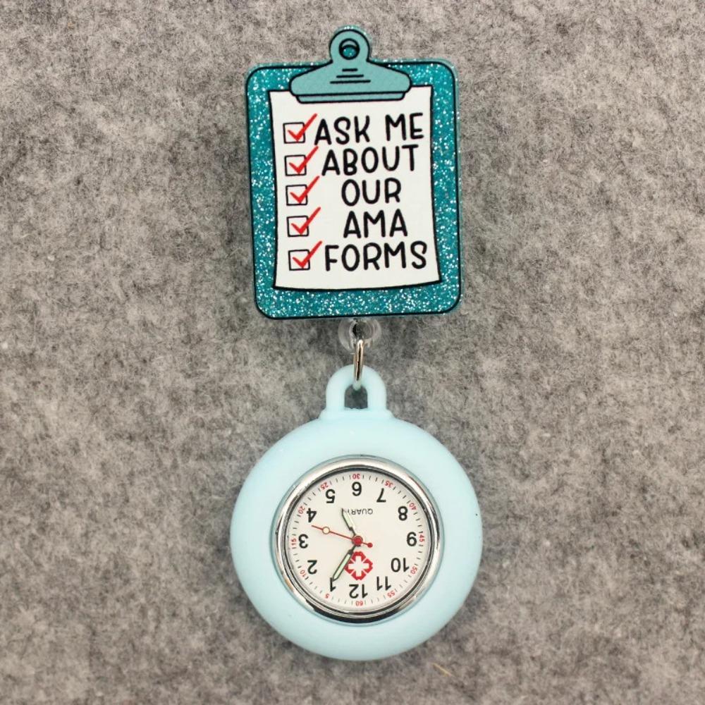 Cartoon Retractable Watch Brooch PVC Doctor Badge Reel Creativity Nurse Pocket Watches  Gift