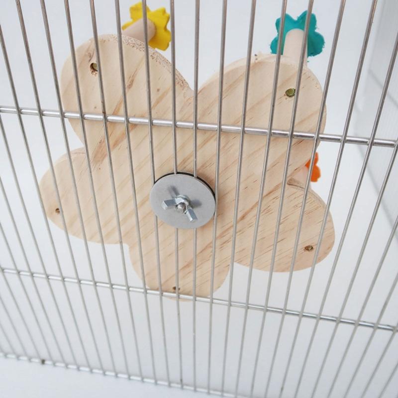 Pet Budgies Cage Feeder Toy for Multiple Birds Rotating Training Colorful Wheel for Small Size Birds for Cage Decoration