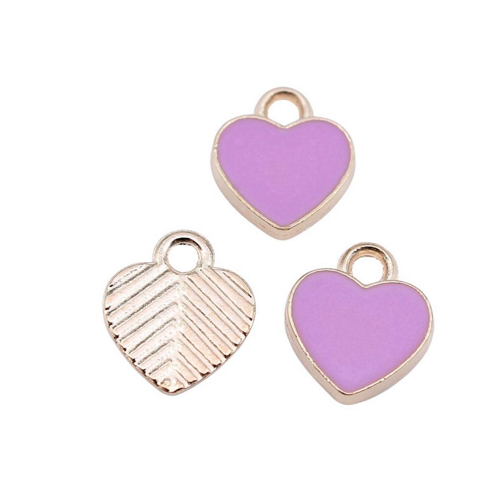 Love Heart Enamel Charms Multi Color Pendants For Romantic Jewelry Component