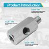 Stainless Steel Oil Pressure Sensor Adapter, With 1/8 NPT Tee Oil Pressure Gauge Fitting Turbo Supply Feed Line Connector for Turbo Supply Feed