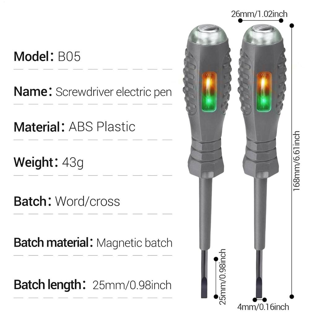 Screwdriver Electricity Detector High Torque Screwdriver Tool Strong Magnetic Screwdriver Head Electrical Current Test Detector