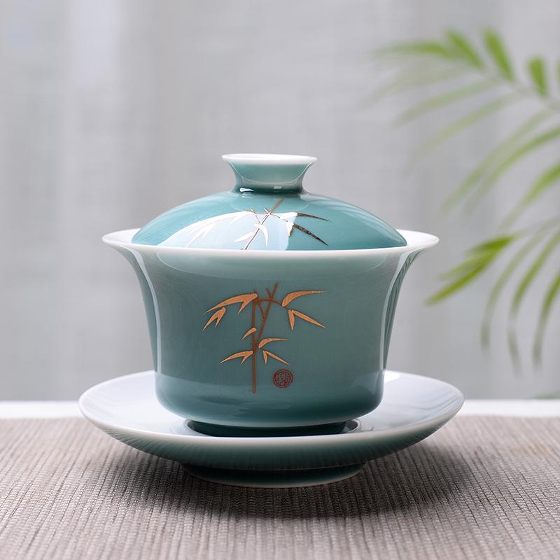 Chinese Traditions Gai Wan Tea Set Bone China Tea Sets Dehua Gaiwan Tea Porcelain Pot Set For Travel Beautiful And Easy Kettle