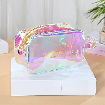 Nuova borsa per trucco laser trasparente per rossetto Borsa per cosmetici Borsa da viaggio portatile per articoli da toilette Custodia per trucco