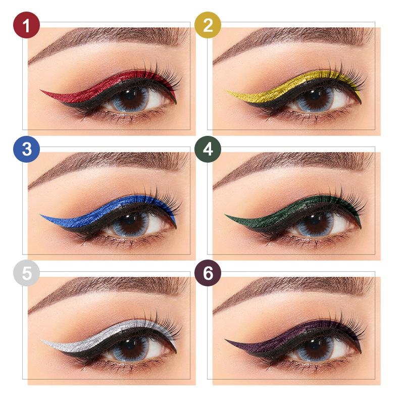 Pearlescent Color Eyeliner Waterproof Long-lasting Non-smudge Bright Shiny Sequin Diamond Liquid Eyeliner