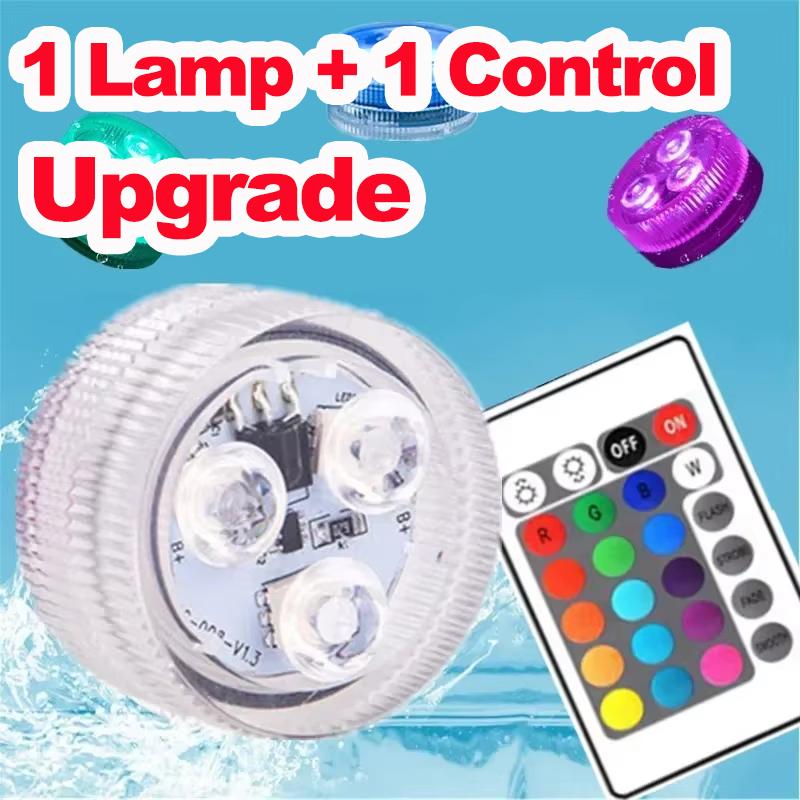 Remote Control CoSubmersible 3 LED Underwater Light With Battery RGB Night Light For Fish Tank Swimming Pool Wedding Party Lamp