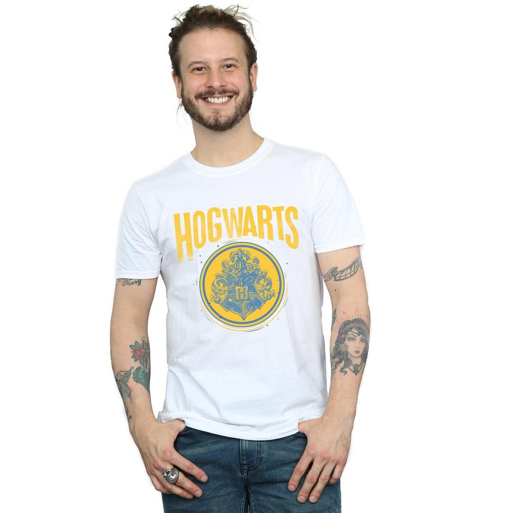 HARRY POTTER Męski T-shirt z herbem Hogwartu