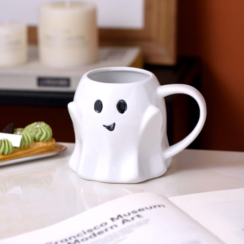 Cute Ceramic Ghost  Mug Large Capacity Coffee Cup Kids Gift Elves Cup  Home Kitchen Drinking