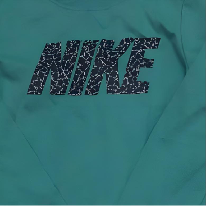 Nike T-Shirt With Large Printed Logo Round Neck Pullover Long Sleeve Kids Tops Green 822507-390