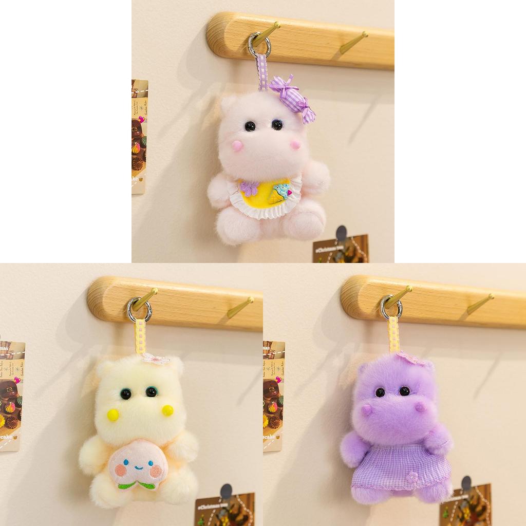 Plush Hippo Backpack Charm With Pp Cotton Filling For Girls And Kids