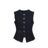 VEROMODA Women's Cotton Vest with Contrast Stitching